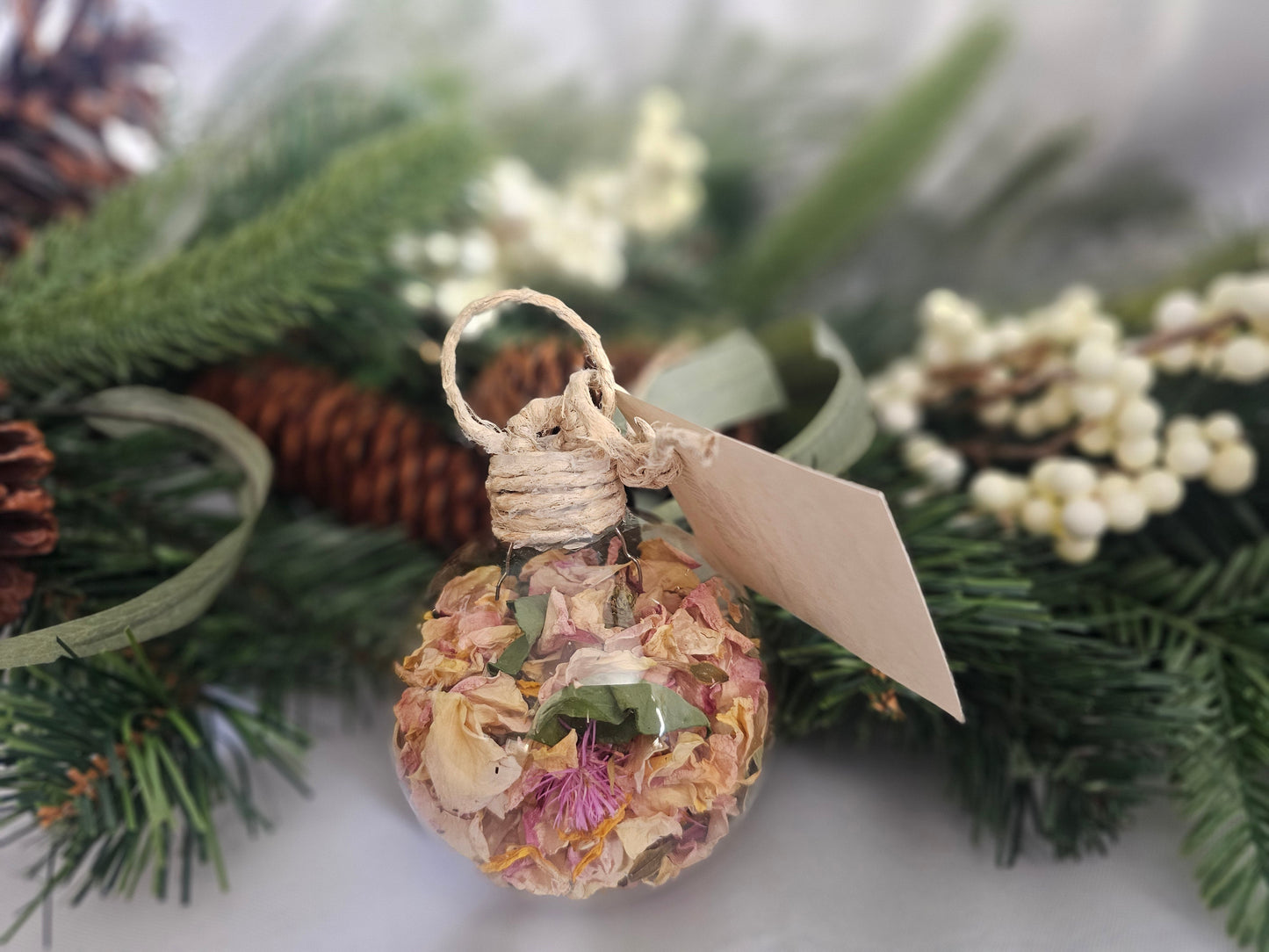 Glass Rose Petal Ornament