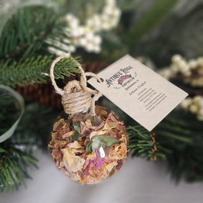Glass Rose Petal Ornament